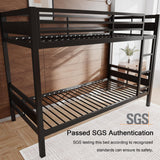 Einhomn Bunk Bed Twin Over Twin, Heavy Duty Metal Bed with Ladder and Full-Length Guardrail, Under-Bed Storage Space, No Box Spring Needed, Noise Free, Black Einhomn