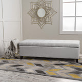 Christopher Knight Home Mission Fabric Storage Ottoman, Light Grey Christopher Knight Home