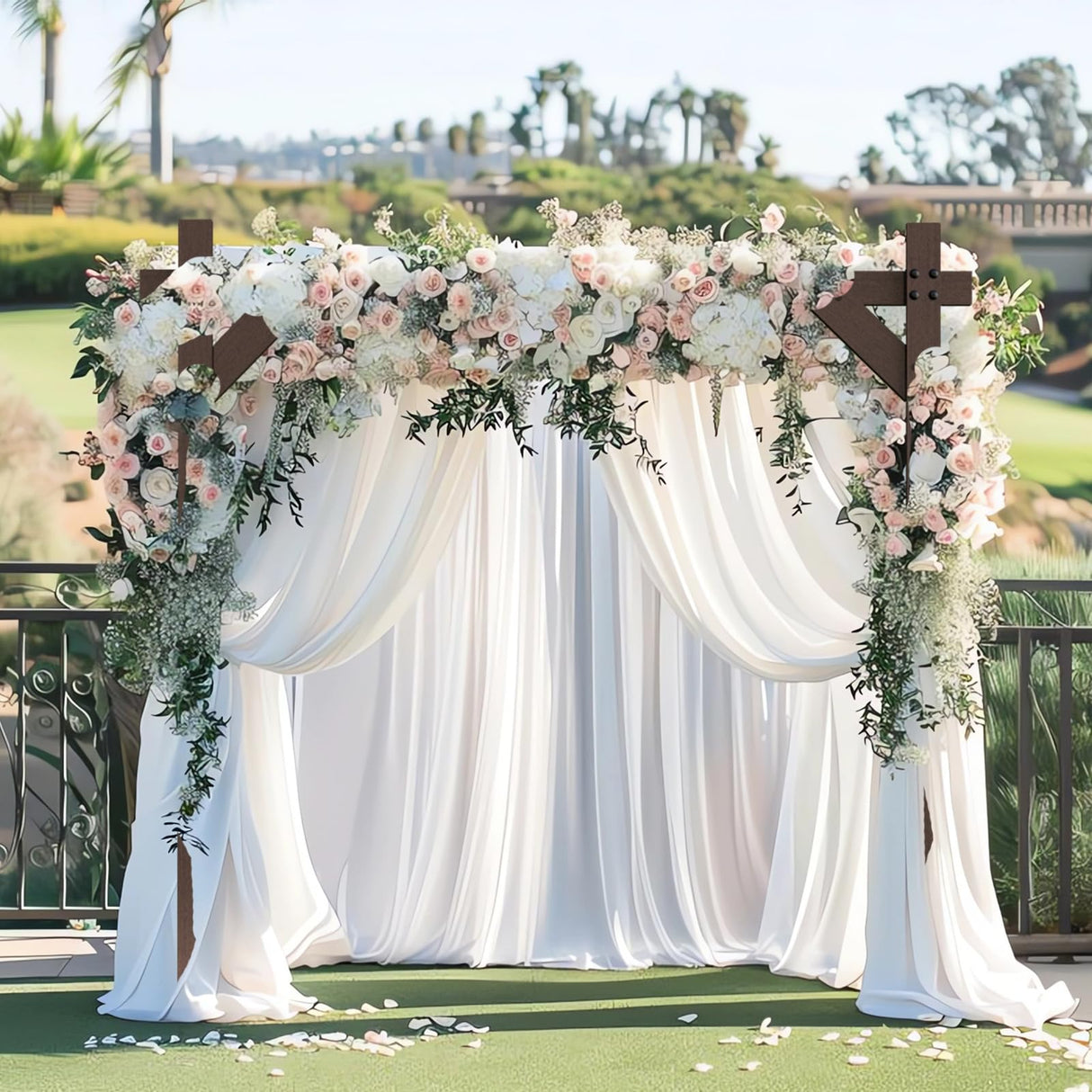 Wooden Wedding Arch, Wooden Arch 7.48FT Wood Arch Backdrop Stand Square Arch Wedding Arbor Wedding Arches for Ceremony Wood Arch Frame Kapaga