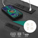 YITAHOME Double Hidden Cat Litter Box Enclosure with Power Outlet & LED Light, 60 Inch Dual Kitty Litter Box TV Stand Furniture for 2 Cats, Wooden Cat Cabinet for Indoor Cats, Grey Oak YITAHOME