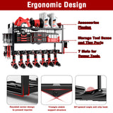 Power Tool Organizer Wall Mount - Pegboard with 7 Drill Holder - Heavy Duty Metal Tool Shelf for Garage Organization Toyear