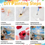Landscape Paint by Numbers for Adult, Paint by Numbers Kit for Adults Beginners, DIY Beach Acrylic Painting on Canvas for Home Wall Art Decor 16x20Inch Mandun