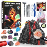 Woumserta Volcano Dig Kit - 10 Rocks Excavation Kit, Gemstone Rocks for Kids, Fossil Volcano Toys Dig Kits for Rocks Collection, Volcano Toys for Boys Girls and up Year Old Birthday Gifts Woumserta