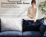 ABCASA Modular Sectional Sofa, L Shaped Couch Set for Living Room, 3-Seater Comfy Cloud Couches with Movable Storage Ottoman,DIY Combination,1400lb Capacity - Chenille Blue ABCASA