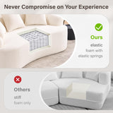 Olodumare Loveseat Sectional Sofa for Living Room, 65’’ Modern Luxury Plush Chenille Extra Deep Seat Curved Cloud Floor Couch with 3 Throw Pillows for Small Spaces, No Assembly Needed, Cream White Olodumare