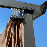 10x10 FT Retractable Pergola Replacement Canopy Waterproof, Durable and Sun-Protection Pergola Shade Cover (Khaki) ANTSKU