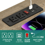 YITAHOME Farmhouse End Table with Charging Station, Nightstand Side Table Coffee Table with LED Lights Adjustable Shelf, End Table with Storage for Living Room, Bedroom, Old Oak YITAHOME