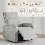 Watson & Whitely Swivel Power Recliner Glider Rocker, Small Recliner with Charging Port for Living Room, Fabric in Dove Grey Watson & Whitely