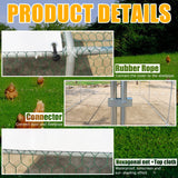 NUGRIART Large Metal Chicken Coop Walk-in Poultry Cage Hen Duck Run House with Waterproof & Anti-UV Cover Galvanized Rabbits Habitat Spire Shaped Cage for Outdoor Yard Farm Use NUGRIART
