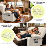 MOSGAT RV Loveseat Recliner Sofa, Reclining Loveseat Home Theater Seating with USB Ports, Cup Holders, Insert Pockets, Wall Hugger RV Recliners for Movie Room, Recline Movie Seats Gaming Sofa, White MOSGAT