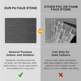 ROOMTEC 6-Packs Faux Stone Wall Covering Panels for Interior and Exterior Decor, PU Stone Veneer Exterior, Exterior Siding Panels for DIY Home Improvement Projects, 45.67" x 12.99" ROOMTEC