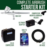 Master Airbrush Multi-Purpose Air Brush Kit with Mini Air Compressor, Gravity Feed Airbrush & Guide Book - Portable Airbrush Kit with Compressor for Nail Art, Miniature Painting Model Cars & Crafts Master Airbrush