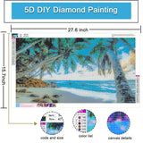 Yunnuo Landscape Diamond Painting Kits for Adults, DIY 5D Beach Diamond Art, Diamond Painting Cocos Scenery,Large Sea Diamond Dot Painting for Home Wall Decor and Gift(15.7x27.5inch) Yunnuo