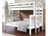 Bedz King BK961EL Bunk Bed, Twin over Full, White Bedz King