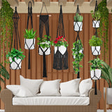 Macrame Plant Hangers, 6Pack Hanging Plant Holders Indoor w/ 6 Set Hooks Handmade Cotton Rope Plant Hangers Set Flower Pots Holder Stand Boho Home Decor Hanging Planters for Indoor Outdoor Plants TAOZIM