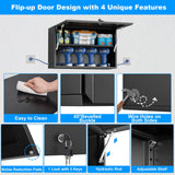 POLUP Garage Storage Cabinets with Adjustable Shelf, Up-Flip Door Metal Wall Cabinet, Wall-Mounted Locking Cabinet, 20" H One Door Utility Upper Cabinet for Garage Basement Workshop-Assembly Required POLUP