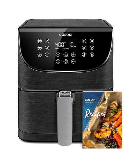 COSORI Pro Gen 2 Air Fryer 5.8QT, Upgraded Version with Stable Performance & Sleek New Look, 13 One Touch Functions, 100 Paper & 1100 Online Recipes, Dishwasher-Safe Detachable Square Basket, Black COSORI