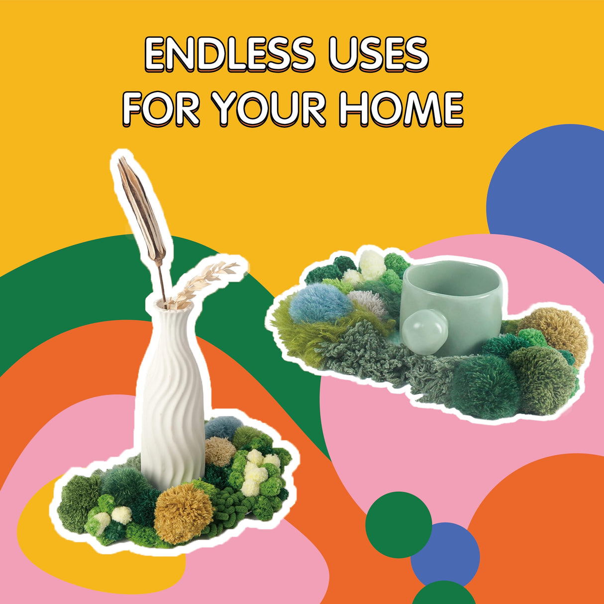 ChillFuzz Latch Hook Kits for Adults - Kids Crochet Kit for Beginners Arts and Craft Kit Moss Rug Coaster Green Latitude37N ChillFuzz