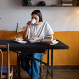 Plastic Development Group Plastic Banquet 6 Ft Indoor Outdoor Folding Table, Black Peakform