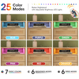 Halitaa Rattan Nightstand with Charging Station USB Port Led Lights and 2 Storage Drawers, Bedroom Furniture Night Stand Bedside Table Bed Side Table End Table Sofa Table (1 Pack) Halitaa