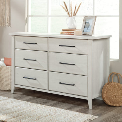 Sauder Summit Station Dresser, L: 50.91" x W: 18.15" x H: 31.85", Glacier Oak finish - WoodArtSupply