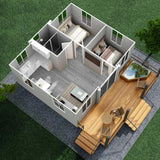 20Ft&40Ft Tiny Home for Sale Prefab, Homes to Live in Adults with 3 bedrooms, 1 Fully Equipped Bathroom and Kitchen, Living Room,Amazon Prefab House, Portable Modern Villa Generic