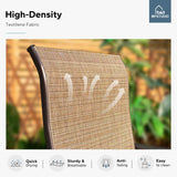 MFSTUDIO Patio Bar Set of 7, Outdoor Bar Height Table and Chairs, 1 x Heavy Duty Metal Slat High Top Bar Table with 6 x Swivel Outdoor Bar Stool, Breathable Textilene Fabric MFSTUDIO