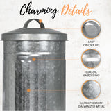 Autumn Alley Farmhouse Galvanized Metal Free Standing Toilet Paper Holder Organizer Stand Canister with Lid – Fits 3 Mega Rolls, Rustic Enclosed Toilet Storage Stand Autumn Alley