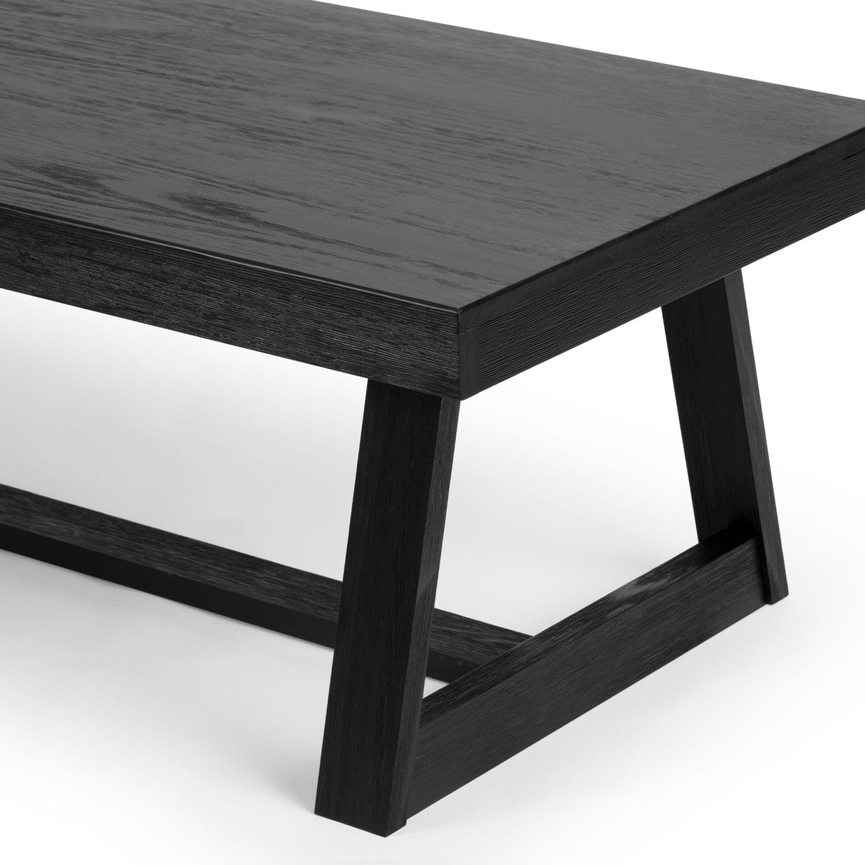 Plank+Beam Classic Rectangular Coffee Table, 48 Inch Farmhouse Coffee Table, Mini Center Tables for Small Spaces, Small Living Space Tea Table, Black Wirebrush Plank+Beam