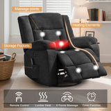 Korser Rocker Recliner, Glider Recliner Chairs for Adults, 360° Swivel Rocking Chair with Massage and Heating, Nursery Chair with Storage and USB Charging for Living Room, Bedroom, Nursery Korser