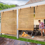 IMSGVIFO Bamboo Blinds,UV Protection Bamboo Roll Up Shades,Easy to Install Blinds for Interior Windows,Roman Curtains Shades for Indoor Windows Outdoor,Carbonized, 36x72 Inch IMSGVIFO