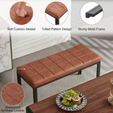 Homedot Dining Table Set for 4, Industrial Rectangle Kitchen Table with Upholstered Chairs and Bench, 4-Person Dining Room Table Set, Breakfast Dinette Set for Small Spaces, Apartment Homedot