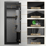 KAER 15 Biometric Gun Safe, Quick Access Fingerprint Gun Safes for Rifles and Pistols, Large Heavy-Duty Gun Cabinet for Shotguns with Removable Shelf & Gun Racks, No Assembly Required KAER