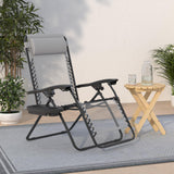 Best Choice Products Set of 2 Adjustable Steel Mesh Zero Gravity Lounge Chair Recliners w/Pillows and Cup Holder Trays - Ice Gray Best Choice Products