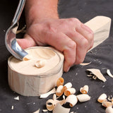 StryiCarvingTools Long Bent Gouge Woodcarving Chisel, Large Spoon Carving Tool Bowl Kuksa Ladle Plate Jug Deep Relief Wood Carving Tool, Wide Professional Volume Carving Gouge 1.2 In (30 mm), Brown StryiCarvingTools