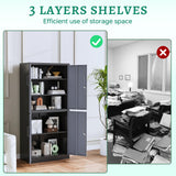 Letaya Metal Storage Cabinets with Lock Door and Shelves, Steel Garage Tool Cabinets for Home,Office, Warehouse,Lockers(71"-Black Gray) Letaya