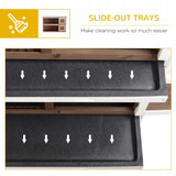 PawHut 54" 2-Story Large Rabbit Hutch Bunny Cage Wooden Pet House Small Animal Habitat with Lockable Doors, No Leak Tray and Waterproof Roof for Outdoor/Indoor Brown PawHut