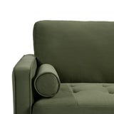 Studio Living® Lexington 75.6" Sofa, Mid-Century Modern, Pocket Coil Comfort, Easy Assembly, Velvet Fabric, Olive Green Studio Living