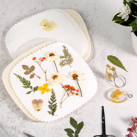 Aboofx Microwave Flower Press Kit, 6.3"x6.3" Quick Dry Flower Pressing Kit with Washable Cloth for Crafts Pressed Flowers and Plant for DIY Art, Preservation for Bookmark Frame Wedding Flowers Drying Aboofx