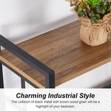 HOMBAZAAR 6-Tier Industrial Bookshelf with Metal Frame in Rustic Brown HOMBAZAAR