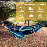 ANYOO Cotton Hammock Portable Camping Hammocks for Hanging Sturdy Garden Comfortable Fabric Hammock with Tree Straps Up to 660lbs with Travel Bag for Camping Outdoor/Indoor Patio Backyard ANYOO