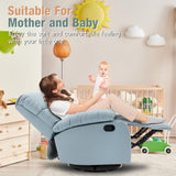 hzlagm Swivel Rocker Recliner, Rocking Recliner Chair, Small Rocker Recliners for Small Spaces, Living Room, Bedroom, Nursery, RV, Blue hzlagm