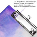 A4 Letter Size Clipboard Epoxy Resin DIY Casting Soft Silicone Molds + 5 Stainless Steel Low-Profile Clips, Retractable Hanging Hole Write Pad Draw Board Document Holder School Office Business NiArt
