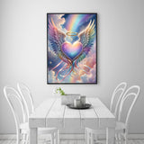 GMETINC Angle Love Heart Diamond Painting Kits for Adults, Flower DIY 5D Diamond Art Kits Full Drill Diamond Dots Paintings with Diamonds Gem Art and Crafts Home Decor 12x16inch GMETNIC