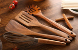 Wooden Spoons for Cooking, 10 Pcs Wooden Utensils for Cooking, NAYAHOSE Natural Teak Wood Spoons, Non-Stick Comfort Grip Kitchen Utensils Set NAYAHOSE