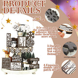 17 Pcs Chiristmas Tiered Tray Decor Winter Snowman Tiered Decorations Set Snowflake Reindeer Table Centerpieces Decor Winter Wooden Signs Table Decoration Without Tray for Farmhouse Party Funnymoom