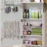 GISSAR Jewelry Mirror Armoire Wall Mount Over The Door Cabinet Storage Organizer Lockable Full Length Door Mirror(White) GISSAR