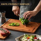 Hiware Extra Large Wood Cutting Boards - Heavy Duty Bamboo Cutting Boards for Kitchen Meal Prep & Serving, Cutting Board with Juice Groove, Thick Wooden Chopping Board, Pre Oiled, Set of 4 HIWARE