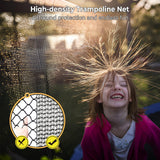 Lyromix 16FT Outdoor Trampolines for Kids and Adults, Pumpkin Trampolin with Curved Poles, Recreational Trampolin with Basketball Hoop and Safety Enclosure Net for Kids and Adults Lyromix