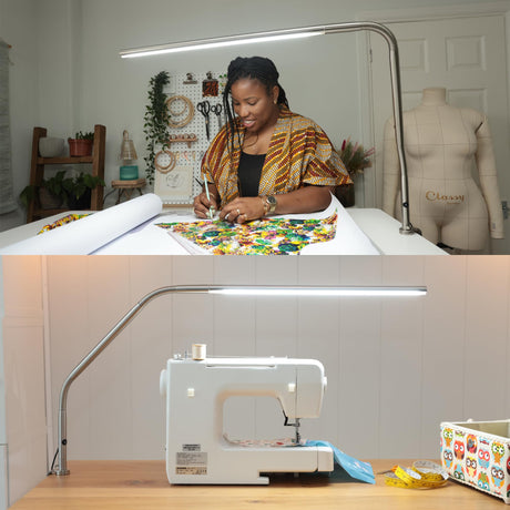 Daylight Company, LLC U35108 Slimline 3 Table Lamp-LED-80 CRI-Eye Care-4 Brightness Levels, 3,000 LUX at 30 cm, 1,065 LUMENS-4 Step DIMMER Mode, Brushed Steel, 25.6 x 30 x .8 daylight